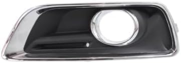 Set Of 2 Front Fog Light Plastic Moldings With Chrome Trim Left Driver & Right Passenger Side Direct Replacement Compatible With 2013-2015 Chevrolet Malibu / 2016 Limited