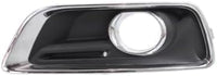 Set Of 2 Front Fog Light Plastic Moldings With Chrome Trim Left Driver & Right Passenger Side Direct Replacement Compatible With 2013-2015 Chevrolet Malibu / 2016 Limited