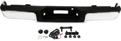 Rear Step Bumper Face Bar With Pads Chrome Steel Direct Replacement Compatible With 2006-2008 Ford F-150 FO1103140 8L3Z17906B-PFM