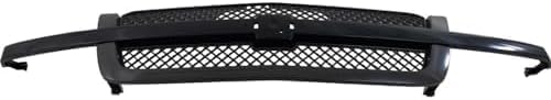 Front Grille Primed Shell & Center Bar With Gray Insert Direct Replacement Compatible With 2003-2007 Chevrolet Silverado 1500 GM1200557 19168630