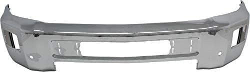 Front Bumper Chrome Steel with Fog Light Holes Direct Replacement Compatible with 2015-2019 Chevrolet Silverado 2500/3500 HD GM1002850 23229369