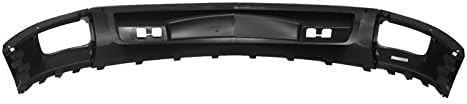 Front Bumper Impact Bar Chrome + Lower Valance Textured + End Caps Plastic Left Driver & Right Passenger Side Direct Replacement Compatible With 2009-2013 Chevrolet Silverado 1500