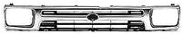 Grille Chrome Shell with Painted Black Insert Direct Replacement Compatible With 1992-1995 Toyota Pickup TO1200128 5311135070