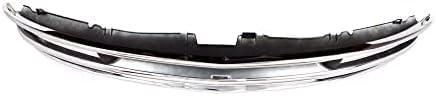 Front Grille Assembly Chrome Shell & Painted Gray Insert With Dual Headlight Holes Direct Replacement Compatible With 1996-2002 Chevrolet Express 1500 2500 3500 GM1200382 15037242