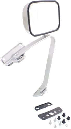 Set of 2 Front Mirror Manual Folding Non-Heated Polished Right Passenger & Left Driver Side Direct Replacement Compatible With 1987-1991 Ford F-Series FO1320102 FO1321102