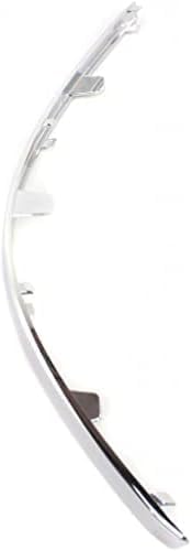 Front Bumper Molding Chrome Plastic Left Driver Side Direct Replacement Compatible With 2008-2010 Chrysler Town And Country CH1046102 5113149AA