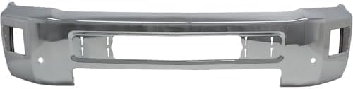 Front Bumper Steel With Fog Light And Parking Aid Sensor Holes + Lower Valance Textured Plastic Direct Replacement Compatible With 2015-2019 Chevrolet Silverado 2500/3500