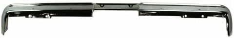 Rear Bumper Face Bar Chrome Steel Without Impact Strip Holes Direct Replacement Compatible With 1981-1987 Chevrolet & GMC C/K Series / 1981-1991 Suburban GM1102136 14021280