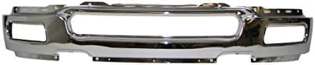 Front Bumper Face Bar Chrome + Lower Valance Primed With Fog Light Holes Direct Replacement Compatible With 2004-2005 Ford F-150 FO1002390 FO1095206 4L3Z17757BA 4L3Z17626BAB