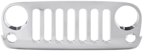 Front Grille Plastic Chrome Shell And Insert Direct Replacement Compatible With 2007-2016 Jeep Wrangler CH1200328 68046306AA-PFM
