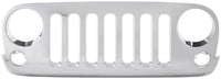 Front Grille Plastic Chrome Shell And Insert Direct Replacement Compatible With 2007-2016 Jeep Wrangler CH1200328 68046306AA-PFM