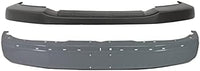 Front Bumper Primed Steel + Upper Cover + Grille Black Shell & Insert + Head Light Left & Right Side Direct Replacement Compatible With 2003-2017 GMC Savana/Chevrolet Express Van