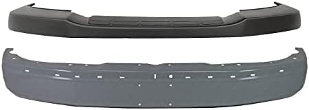 Front Bumper + Upper Cover + Lower Valance + Grille Shell & Insert + Head Light + Signal Lamp Left & Right Side Direct Replacement Compatible With 2003-2017 Savana/Express Van