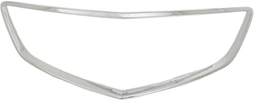 Front Grille Surround Molding Chrome Direct Replacement Compatible With 2015-2017 Acura TLX AC1202106 75105TZ3A01