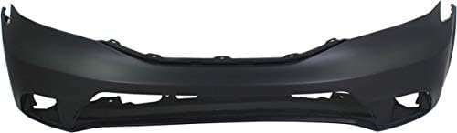 Front Bumper Primed + Lower Grille + Valance Textured + Fog Lights + Bezels With Chrome Rings Left And Right Side Direct Replacement Compatible With 2012-2015 Honda Pilot