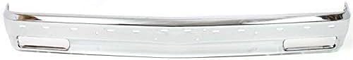 Front Bumper Face Bar Chrome Steel With Molding Holes Direct Replacement Compatible With 1991-1994 Chevrolet S10 / Blazer / 1991 GMC S15 Jimmy / 1991-1993 GMC Sonoma GM1002173