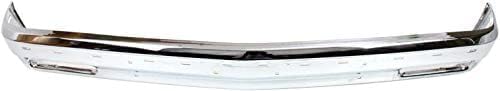 Front Bumper Chrome Steel With Molding Holes + Lower Valance Primed Direct Replacement Compatible With 1991-1994 Chevrolet S10 / Blazer / 1991 GMC S15 Jimmy / 1991-1993 Sonoma