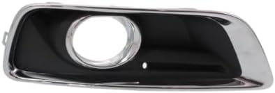 Set Of 2 Front Fog Light Plastic Moldings With Chrome Trim Left Driver & Right Passenger Side Direct Replacement Compatible With 2013-2015 Chevrolet Malibu / 2016 Limited