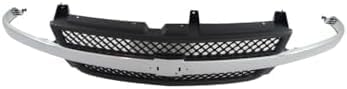 Front Grille Black Mesh With Chrome Center Bar Direct Replacement Compatible With 2001-2002 Chevrolet Silverado 2500HD / 3500 GM1200523 15088290