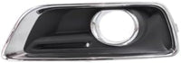 Set Of 2 Front Fog Light Plastic Moldings With Chrome Trim Left Driver & Right Passenger Side Direct Replacement Compatible With 2013-2015 Chevrolet Malibu / 2016 Limited