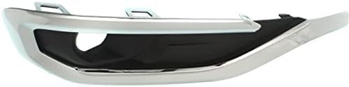 Set Of 2 Front Fog Light Cover Black With Chrome Molding Right Passenger & Left Driver Side Direct Replacement Compatible With 2017-2019 GMC Acadia GM1039209 GM1038209 84693621