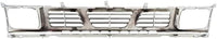 Front Grille Chrome Shell With Gray Insert Plastic Direct Replacement Compatible With 1993-1997 Nissan Pickup NI1200116 6231055G10