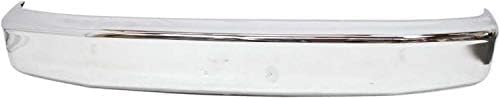 Front Bumper Face Bar Chrome Without Molding Holes + Lower Valance Panel Textured + Mounting Arm Brackets Left & Right Side Direct Replacement Compatible With 1992-1997 Ford F-Series