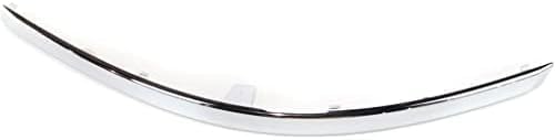 Front Bumper Molding Chrome Plastic Left Driver Side Direct Replacement Compatible With 2008-2010 Chrysler Town And Country CH1046102 5113149AA