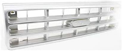 Front Grille Assembly Painted Silver Shell And Insert Direct Replacement Compatible With 1989-1991 Ford F-Series FO1200142 E9TZ8200C