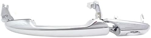 Front Exterior Door Handle + Cover Chrome Plastic with Keyhole Left Driver Side Direct Replacement Compatible with 2007-2010 Ford Edge / 2009-2019 Flex 7T4Z7822404AB-PFM