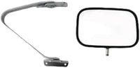 Set of 2 Front Mirror Manual Folding Non-Heated Polished Right Passenger & Left Driver Side Direct Replacement Compatible With 1987-1991 Ford F-Series FO1320102 FO1321102