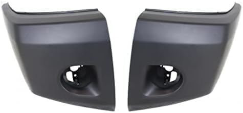 Set Of 2 Front Bumper End Cap Primed Plastic Left Driver & Right Passenger Side Direct Replacement Compatible With 2008-2015 Nissan Titan NI1005148 NI1004148 62024ZR00A 62025ZR00A