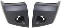 Set Of 2 Front Bumper End Cap Primed Plastic Left Driver & Right Passenger Side Direct Replacement Compatible With 2008-2015 Nissan Titan NI1005148 NI1004148 62024ZR00A 62025ZR00A