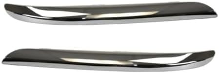 Set Of 2 Front Bumper Molding Chrome Plastic Left Driver & Right Passenger Side Direct Replacement Compatible With 2011-2014 Chrysler 300 CH1046103 CH1047103 68127940AB 68127941AB