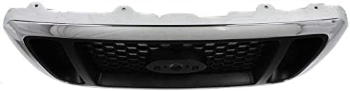 Front Grille Chrome Shell With Honeycomb Insert Plastic Direct Replacement Compatible With 2004-2005 Ford Ranger FO1200453 4L5Z8200EAA