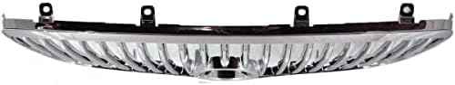 Front Grille Chrome Shell And Insert Plastic Direct Replacement Compatible With 2008-2009 Buick Allure/LaCrosse GM1200618 15889923
