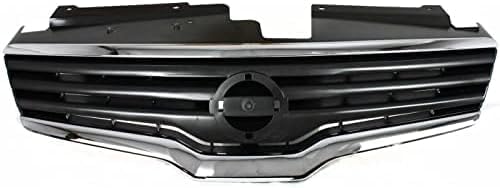 Front Grille Assembly Chrome Shell & Painted Dark Gray Insert Direct Replacement Compatible With 2007-2009 Nissan Altima NI1200221 62070ZN50A