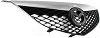 Front Grille Assembly Primed Shell And Insert With Chrome Upper Bar Plastic Direct Replacement Compatible With 2003-2005 Mazda 6 S 6 MA1200166 GK2A50710C
