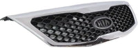Front Grille Assembly Chrome Shell With Primed Insert Plastic Direct Replacement Compatible With 2011-2013 Kia Sorento KI1200140 863502P000