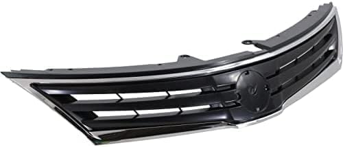 Front Grille Chrome Shell & Primed Insert Direct Replacement Compatible With 2010-2012 Nissan Versa NI1200242 62310ZW80A