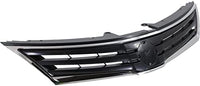 Front Grille Chrome Shell & Primed Insert Direct Replacement Compatible With 2010-2012 Nissan Versa NI1200242 62310ZW80A
