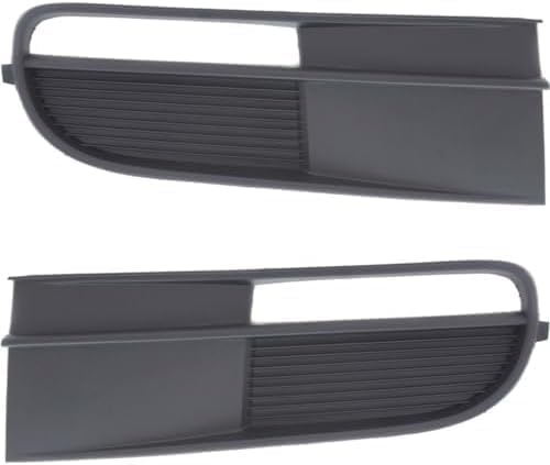 Set Of 2 Front Fog Light Cover Primed Without Chrome Molding Left Driver & Right Passenger Side Direct Replacement Compatible With 2012-2019 Volkswagen Beetle VW1039128 VW1038128