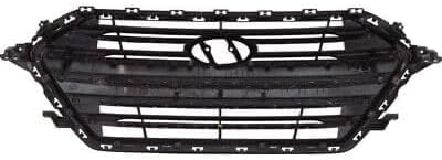 Front Grille Painted Silver Shell With Black Insert Plastic Direct Replacement Compatible With 2017-2018 Hyundai Elantra HY1200204 86350F3000