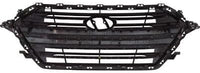 Front Grille Painted Silver Shell With Black Insert Plastic Direct Replacement Compatible With 2017-2018 Hyundai Elantra HY1200204 86350F3000