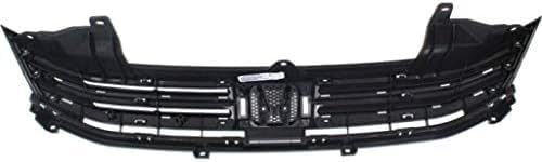 Front Bumper Upper Grille Primed Shell And Insert Plastic Direct Replacement Compatible With 2010-2011 Honda Insight HO1200208 71121TM8G01