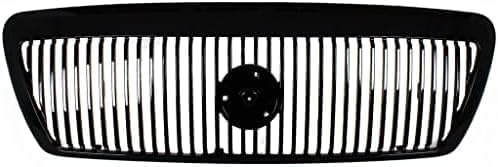 Front Grille Primed Shell and Insert Plastic Direct Replacement Compatible With 2003-2004 Mercury Marauder FO1200409 4W3Z8200AAA