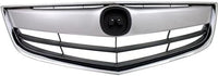 Front Grille Chrome Shell With Primed Insert Plastic Direct Replacement Compatible With 2013-2015 Acura ILX AC1200117 71121TX6A11-PFM