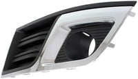 Set Of 2 Front Fog Light Moldings Plastic With Chrome Trim Left Driver & Right Passenger Side Direct Replacement Compatible With 2013-2017 Chevrolet Traverse GM1039148 GM1038148