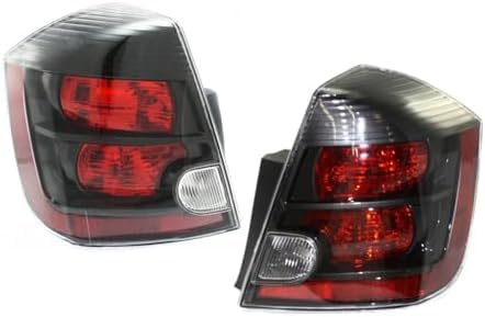Set Of 2 Tail Light Assembly Plastic Left Driver & Right Passenger Side Direct Replacement Compatible With 2007-2009 Nissan Sentra NI2801178 NI2800178 26550ET80C 26555ET80C