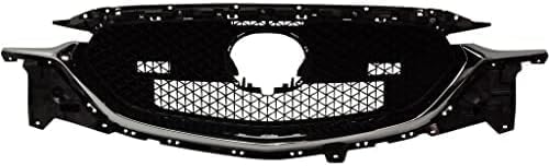 Front Grille Assembly Textured Gray With Chrome Molding Plastic Direct Replacement Compatible With 2017-2021 Mazda CX-5 MA1200215 KB8D50710J
